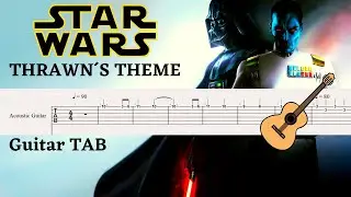 STAR WARS GRAND ADMIRAL THRAWN THEME - Easy Guitar TAB Sheet Music Tutorial + PDF