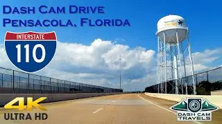 Dash Cam Drive on Interstate 110 through Pensacola, Florida