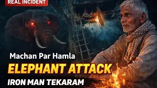 Elephant Attack on Machan 😱 | Iron Man Tekaram storytelling | Real Jungle Incident #wildlifeexpert