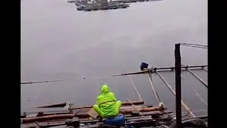 Mancing saat hujan deras di pinggiran danau Toba #pakreosilalahi #umpanoncop #mancing 