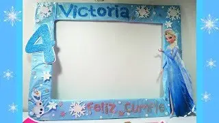 COMO HACER UN MARCO DE FOTOS PARA FIESTA INFANTIL ❄️MANUALIDADES