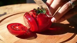 ASMR Fruits Cutting | Glass Tomato Cutting | asmr shorts | The Glass World |