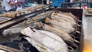 Amazing salted fish grill with Charcoal