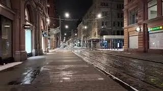 Helsinki Winter Night Walk  🇫🇮 | Helsinki Finland 4K