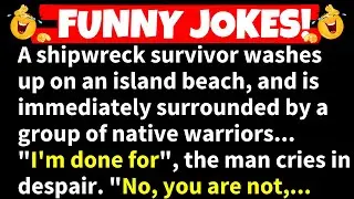🤣JOKES COMPILATION! - A shipwreck survivor washes up on an island beach...