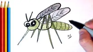 (fast-version) How to Draw mosquito - Step by Step Tutorial