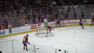Montreal Canadiens goalie Kaapo K&auml;hk&ouml;nen warms up 12/7/25