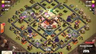 Clash of Clans - AMAZING TH10 war base |  defence REPLAY