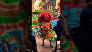 Majipa Lakhe Aaju & Jhyalincha During Indra Jatra 2080 #cultureofnepal #newariculture #shorts #jatra