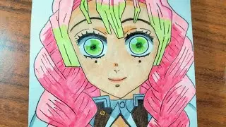 Easy Anime Drawing|How to draw|Mitsuri Kanroji|Demon Slayer|Love Pillar|Mitsuri Kanroji drawing