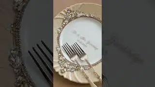 Engraved champagne flutes and cake server set in Ivory color