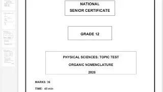 Physical Sciences Paper 2| Organic ChemistryQuestion 2: Organic Nomenclature June &bull; September Nov