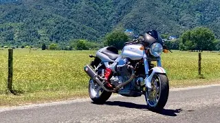 Loving the V11 Guzzi, autumn cruise NZ 🍂
