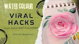 Rose Watercolor painting/Easiest way of painting Rose/ Easy painting technique at Anit's Academy 