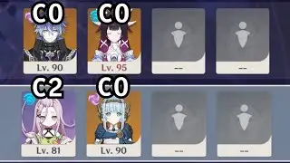 【原神】Ver.Luna IV 無凸フリンズ+無凸コロンビーナ＆2凸アイノ+無凸イネファの月感電ペアで螺旋12層攻略【Genshin Impact】