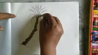 Simple Date palm drawing and colour#drawing#pastelcolours#trending#viral #tutorials