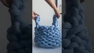 Learn Easy Knitting & Make a BIG DIY Basket with Chunky Thread! 🧶