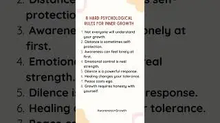 8 Hard Psychological Rules for Inner Growth #psychologyfacts #selfgrowth #englishquotes #reminder