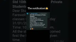 It's ending 😫🥺#farewell #school #notification #abhinajaochodkar