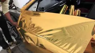Chrome Gold Wrap C63 AMG - MOTORMIND DESIGNS INDIA