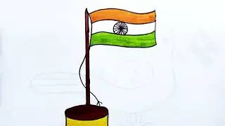Tiranga jhanda drawing/Flag drawing for kids/26 january drawing easy/Kids drawing/Tiranga ka photo