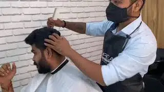 Fade cut with Royal beard and Mustache  by Sachin Vasane