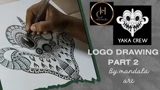 Drawing YAKA CREW Logo(part 2)| Mandala Arts | Using only a black pen | #CH_ART_Studio | #YAKA_CREW