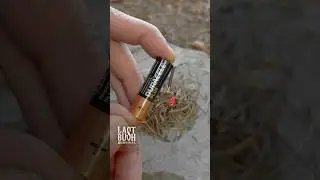 Как развести огонь с помощью батарейки и кабеля #выживание #выживание в лесу #на природе #кемпинг