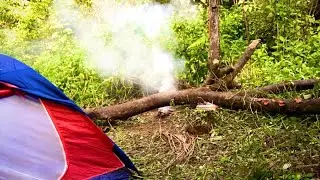 Na Montanha Desolada Acampando Com Janjão e Bené - Fogueira - Frutas e Muito Vento
