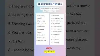 20 Simple Sentences in English ✅💯