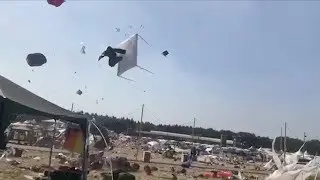 Germany: Tornado blows away tents at festival