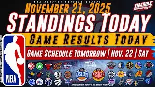 NBA Standings Today as of November 21, 2025 | Game Results Today | Games  Tomorrow | Nov. 22 | Sat