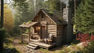 Living Wild How - Built a Cozy Log Cabin Hidden in Nature