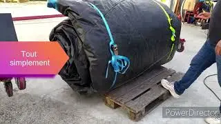 inflatable rolling machine- inflatable roll up machine, Load an inflatable onto a pallet.