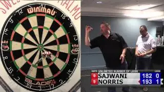 Swedish Open 2015 - Warm-up Singles. Peter Sajwani vs. Alan Norris (Final, best of 5 legs)