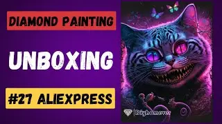 💎Diamond Painting Unboxing #27 // Aliexpress DiyHomeEver // grinsende Katze mit Fairy Dust Steinen