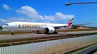 Emirates Boeing 777-31H(ER) A6-ENE Landing & Taxing @ Phuket Int'l Airport Thailand
