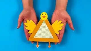 DIY Triangle Chick Craft | Easy Paper Animal Craft for Kids #diy #craft #craftyfun #kids