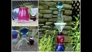 Easy DIY Glass Garden Art Totem (with Thrift Store Finds!)