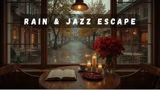 Cozy Rainy Coffee Shop Ambience | Relaxing Bossa Nova Jazz & Soft Rain for Calm & Focus