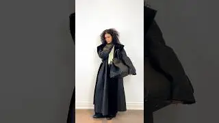 The Row hooded Riona shearling coat from The Row Sample sale and The Row Margaux 17 pebbled bag