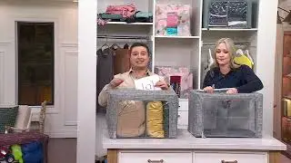 Periea Set of 2 Large Collapsible Storage Boxes with Divider on QVC