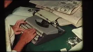 Person typing on a typewriter | 1960s