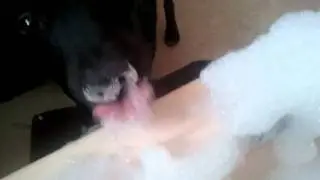 Dog loves to EAT bath bubbles..