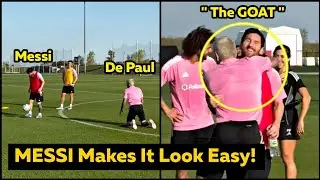Messi teaches De Paul in SKILL challenge then hugs him in training vs Toronto