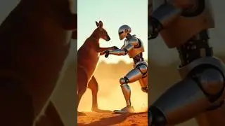 Kangaroo vs robot hybrid #kangaroo #ai #aiart #hybrid #robot #robotics #top #top10 #desert #kangal