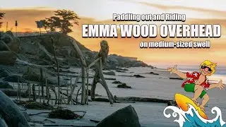 Paddling out Emma Wood Overhead Riding Ventura Wave all the way IN