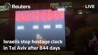 LIVE: Israelis stop hostage clock in Tel Aviv after 844 days