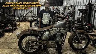 ‼️ PEMBUATAN ‼️ motor custom dengan engine buel  berconsep xlch handmade samcustom sudah 80% #custom