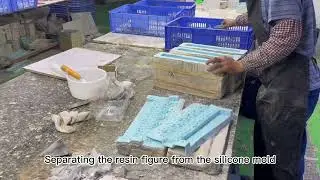 Custom resin figures separating from silicone molds